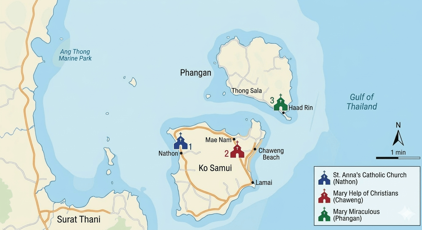 Map of Catholic Churches